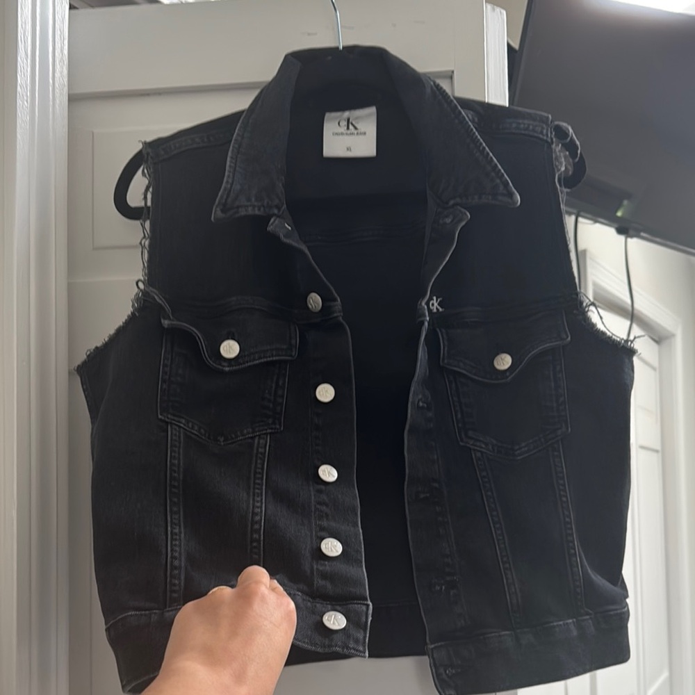 Calvin Klein Black Denim Vest